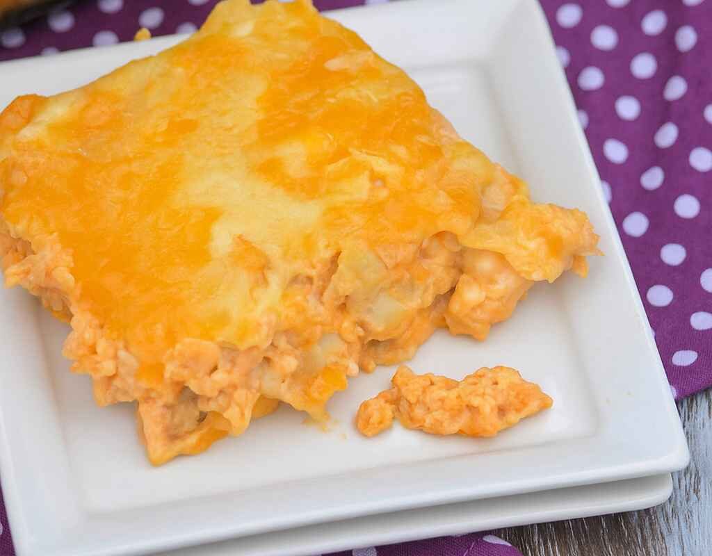 Cheesy Buffalo Ranch Chicken Lasagna