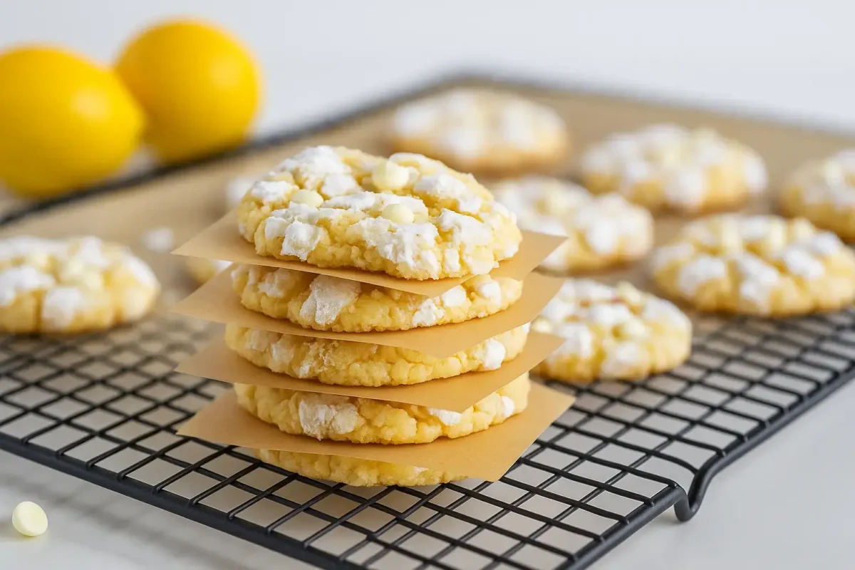Soft Lemon Crinkle Cookies with White Chocolate – Perfect for Summer