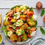 Grilled Peach Burrata Salad With Spicy Basil Vinaigrette