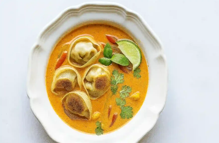 Plant-Based Red Curry Dumpling Soup: A Comforting Thai-Inspired Bowl