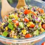 Mexican Corn & Quinoa Salad with Cotija and Cilantro-Lime Dressing