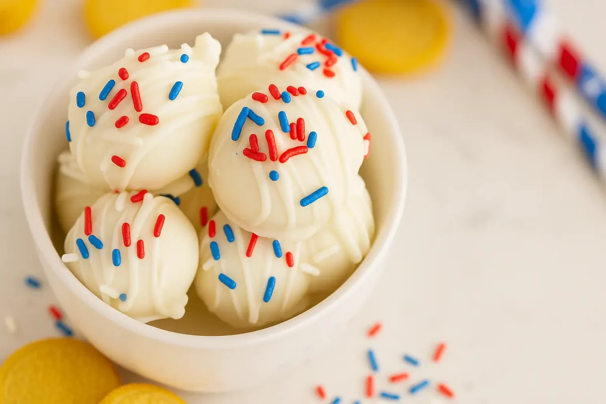 4th of July NO-BAKE Sugar Cookie Truffles – Bite-Sized & Festive