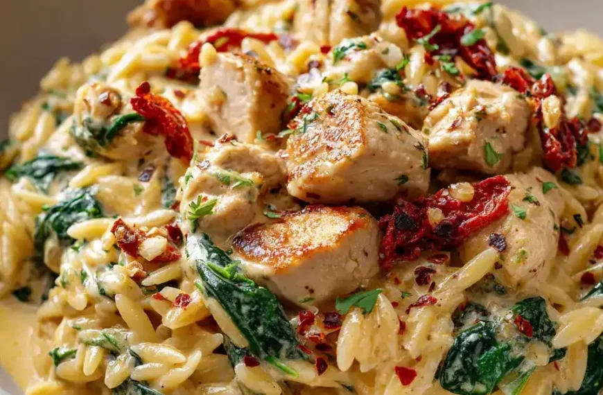 Slow Cooker Creamy Tuscan Chicken Orzo: Comfort in Every Bite