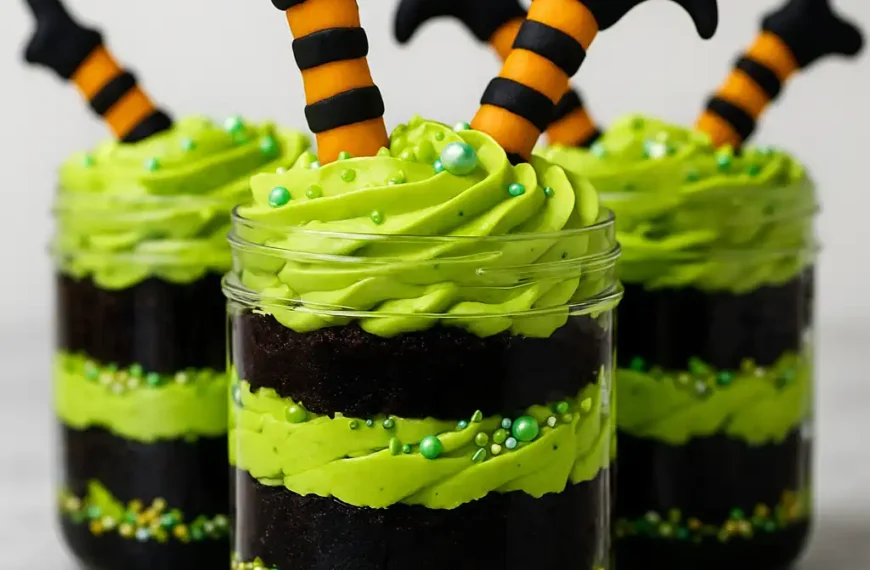 Witches’ Brew Halloween Cake Jars: A Spooky-Sweet Party Treat