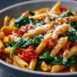 One-Pot Spinach Tomato Pasta: Creamy, Easy, and Full of Flavor