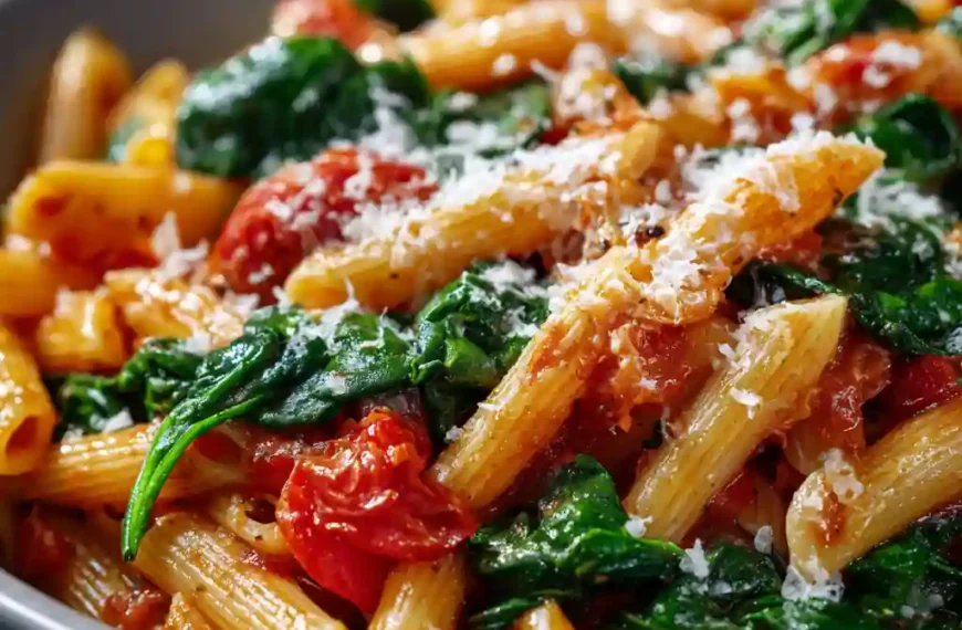 One-Pot Spinach Tomato Pasta: Creamy, Easy, and Full of Flavor