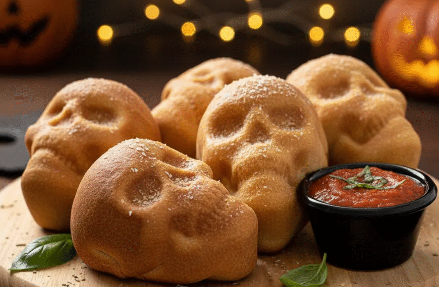 Cheesy Halloween Pizza Skulls: Scary…
