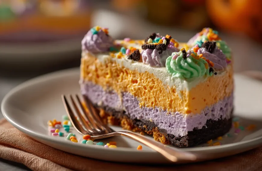 Halloween Lush: A Spooky-Sweet No-Bake Layered Dessert