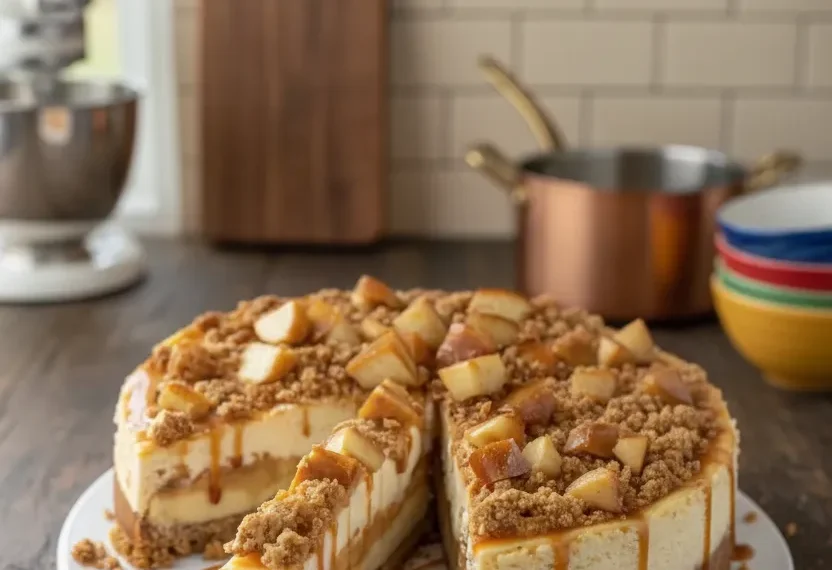 Salted Caramel Apple Pie Cheesecake:…