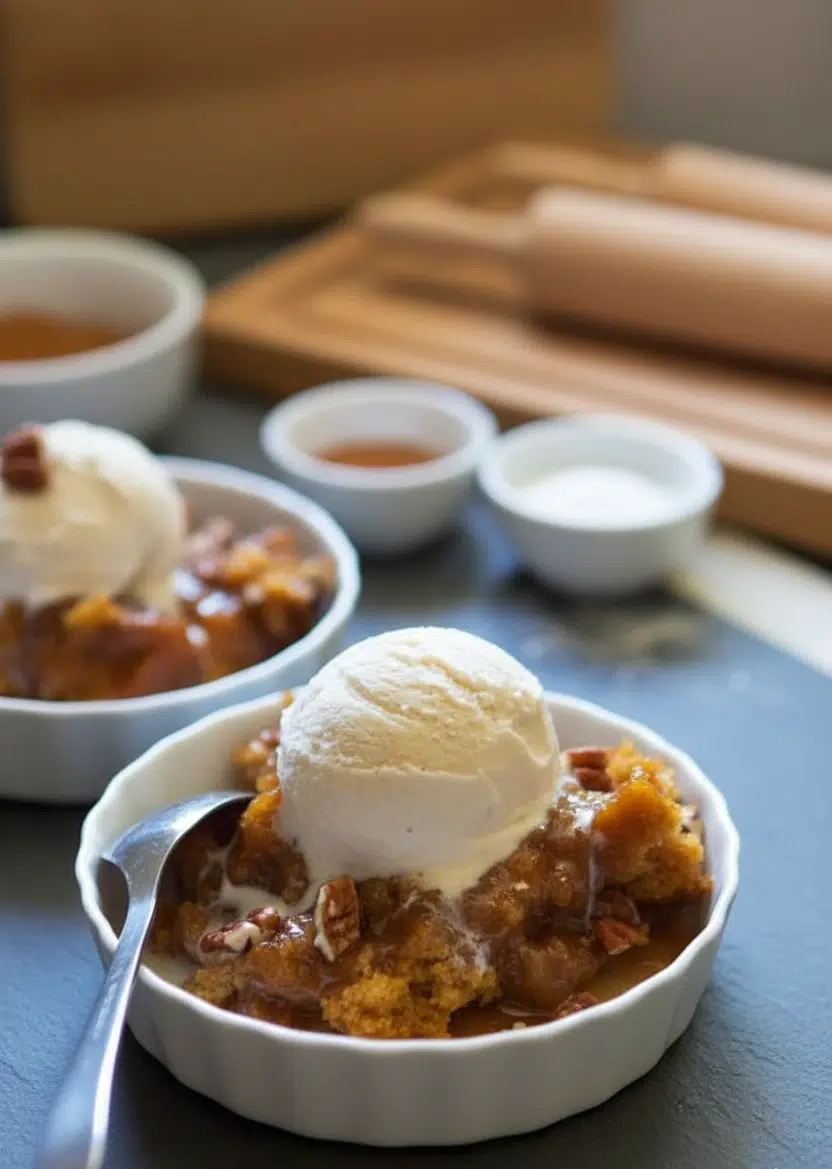 Pumpkin Pecan Cobbler – A Warm Thanksgiving Dessert with Built-In Sauce