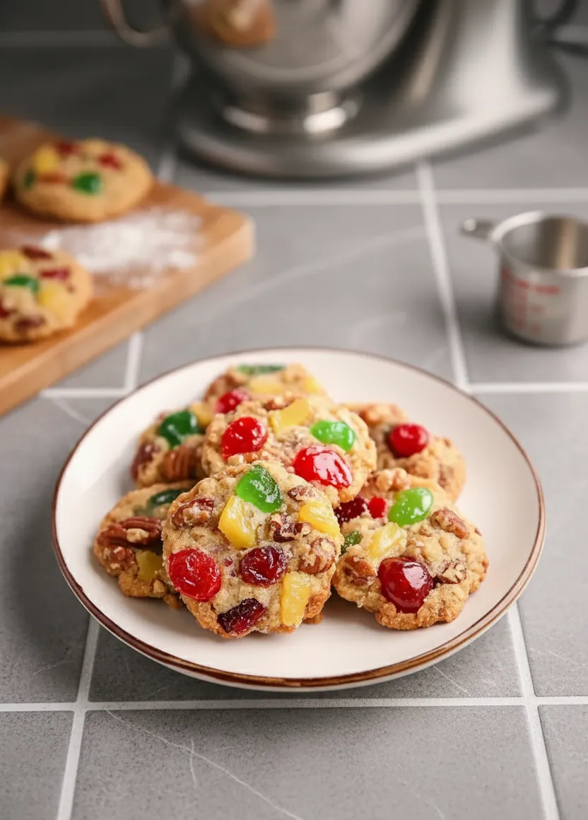 Easy Christmas Fruitcake Cookies – Colorful, Crunchy, and Chewy