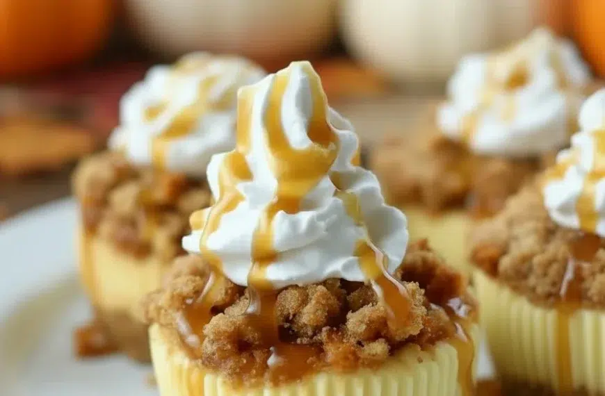 Perfect Apple Crisp Mini Cheesecakes…