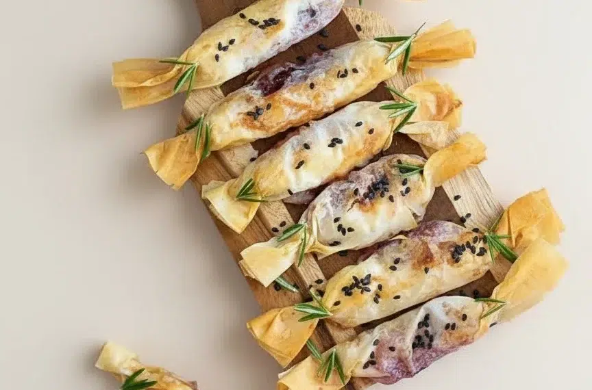 Cranberry and Brie Filo Crackers:…