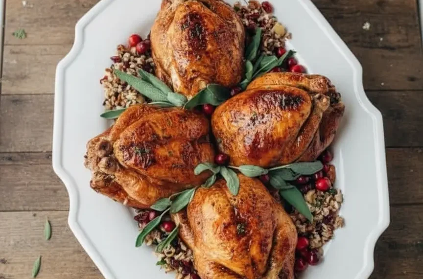 Cornish Hens with Apple-Cranberry Rice Stuffing: A Cozy Fall…