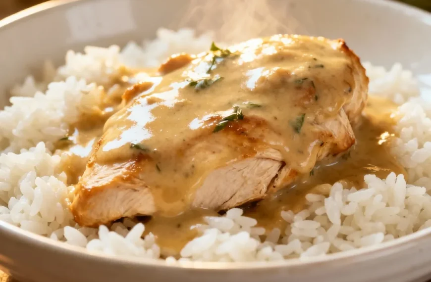 Creamy Smothered Chicken and Rice…