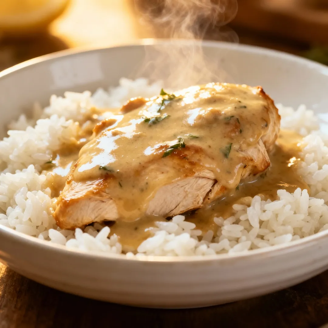 Creamy Smothered Chicken and Rice – A Comforting One-Pan Dinner Favorite