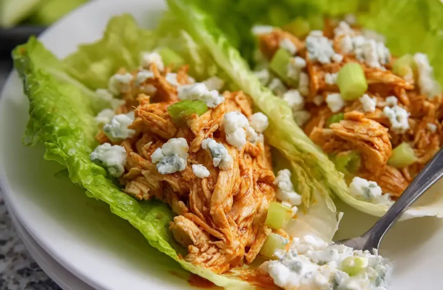 Buffalo Chicken Lettuce Wraps: Spicy, Fresh, and Lightened-Up
