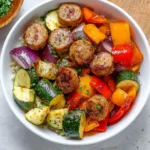 10 Minute Air Fryer Chicken Sausage and Veggies: Quick Healthy Meal