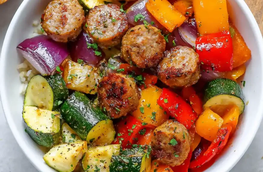 10 Minute Air Fryer Chicken Sausage and Veggies: Quick…