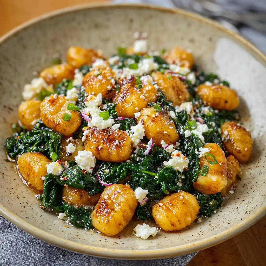 Crispy Gnocchi With Spinach And Feta That’s Ready in Minutes