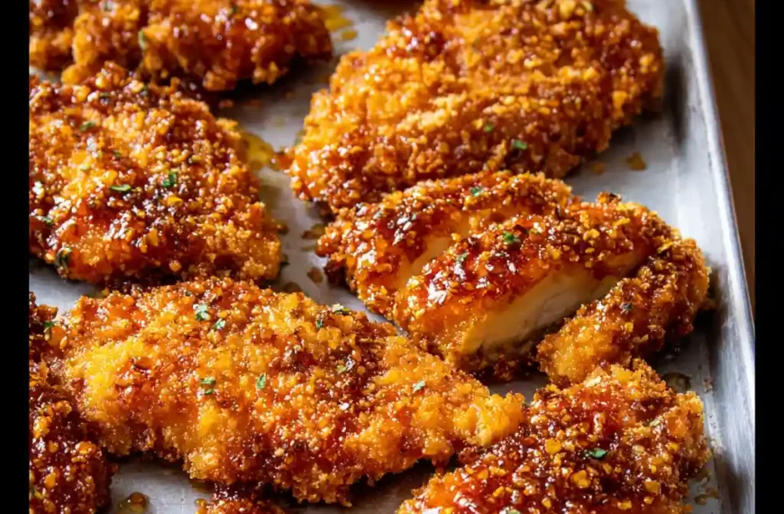 Baked Crunchy Hot Honey Chicken