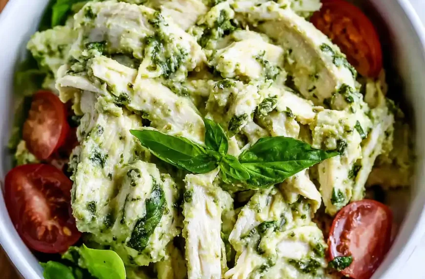 Simple Pesto Chicken Salad – 3-Ingredients!: Quick High-Protein Meal