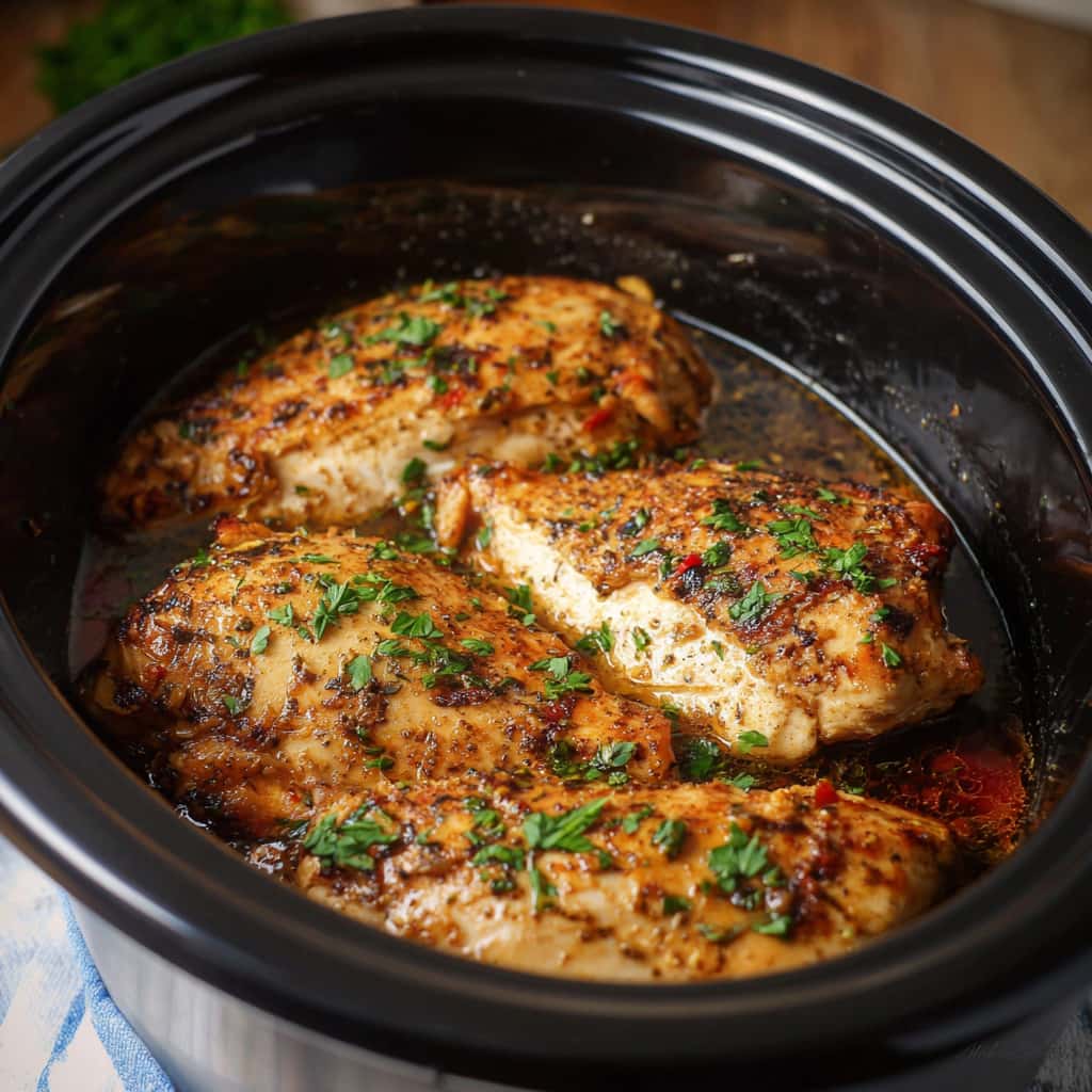 Slow Cooker Chicken Breasts That Stay Moist, Tender, and Perfect Every Time