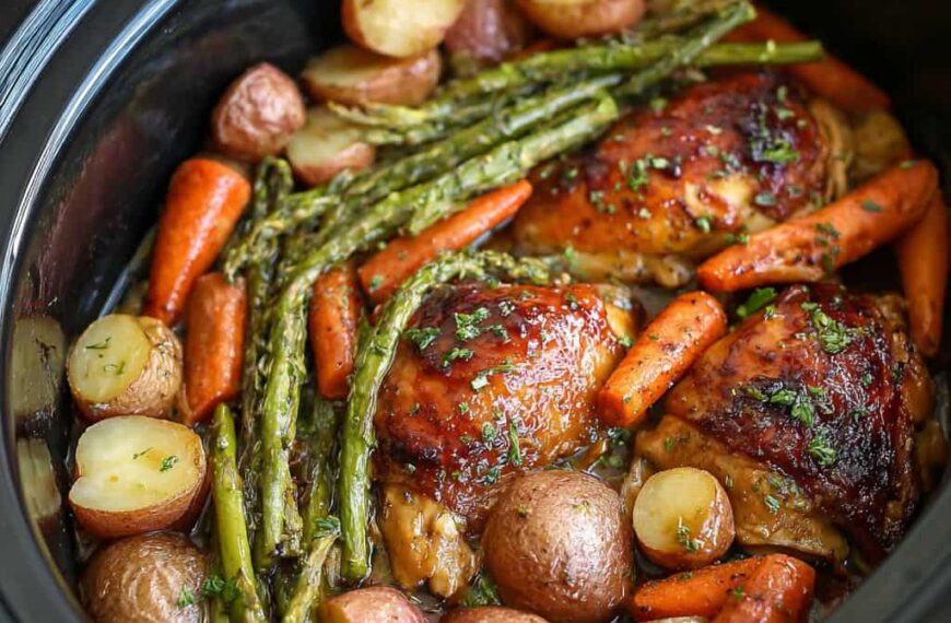 Slow Cooker Honey Garlic Chicken and Veggies