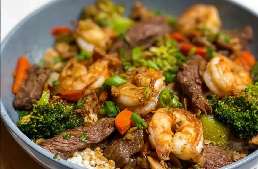 STEAK AND SHRIMP STIR FRY: Quick Flavorful Seafood-Beef Dinner