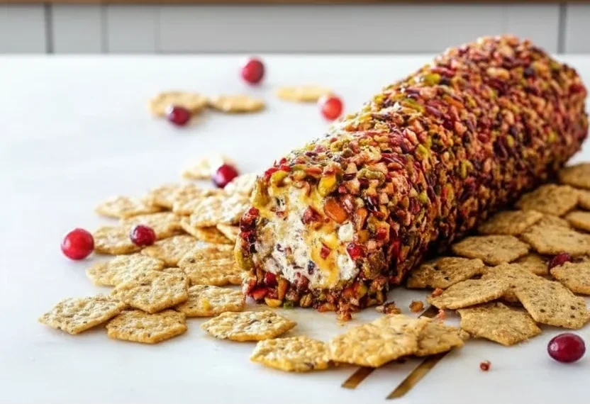 Easy Cranberry Pistachio Cheese Log
