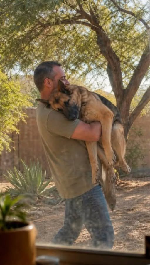 Every day, at precisely 10:45 a.m., the former dog handler would take his old German Shepherd and carry it under the mesquite, in the sun.